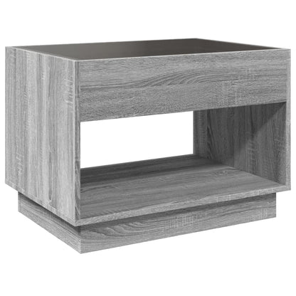 Table basse avec LED infini sonoma gris 70x50x50 cm