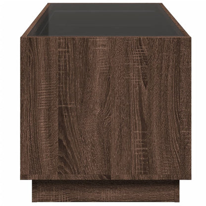 Table basse avec LED infini chêne marron 70x50x50 cm