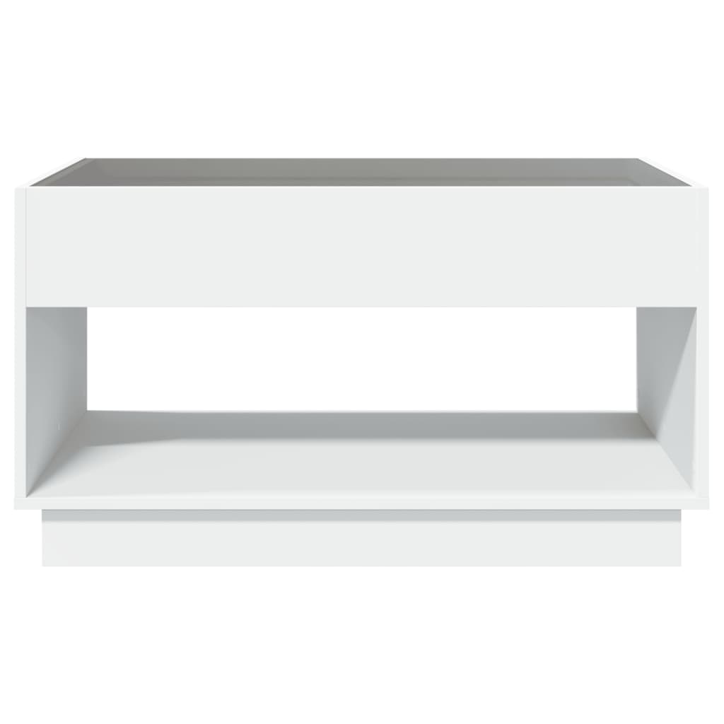 Table basse avec LED infini blanc 90x50x50 cm