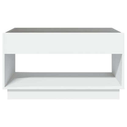 Table basse avec LED infini blanc 90x50x50 cm