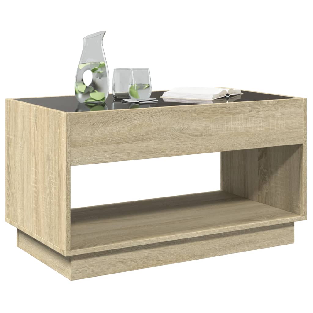 Table basse avec LED infini chêne sonoma 90x50x50 cm