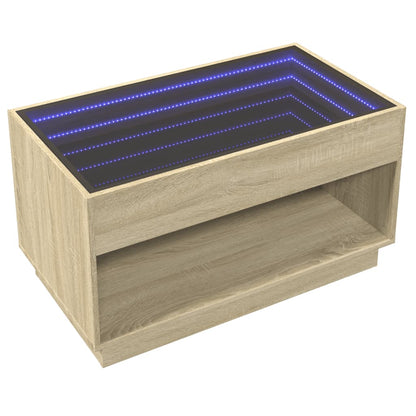 Table basse avec LED infini chêne sonoma 90x50x50 cm