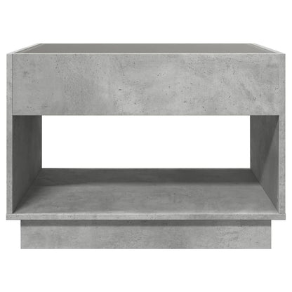 Table basse avec LED infini gris béton 90x50x50 cm