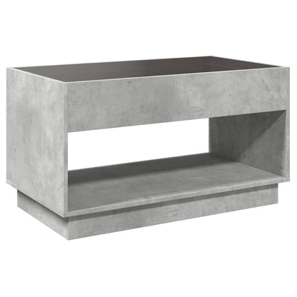 Table basse avec LED infini gris béton 90x50x50 cm