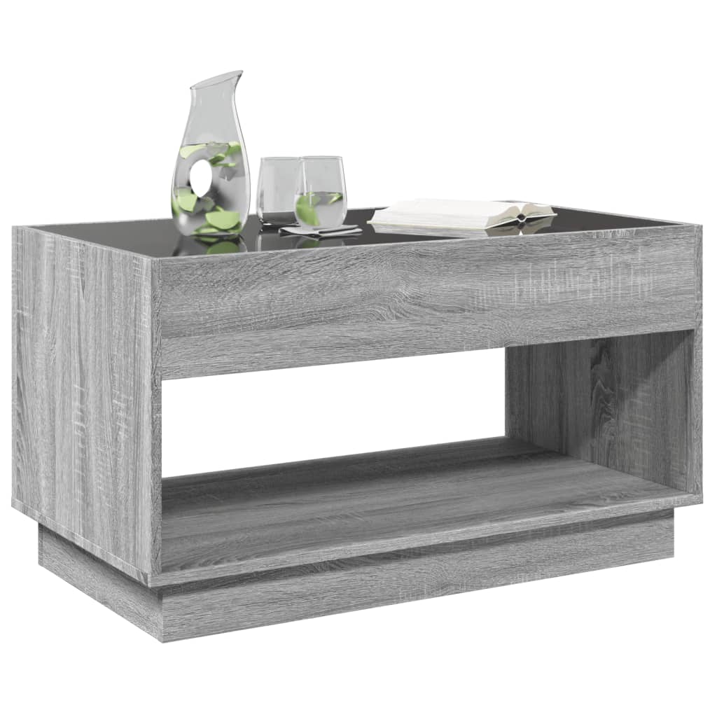 Table basse avec LED infini sonoma gris 90x50x50 cm