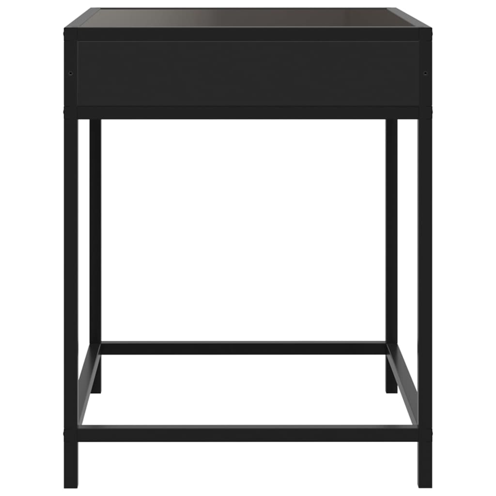 Table basse avec LED Infinity noir 40x40x51 cm