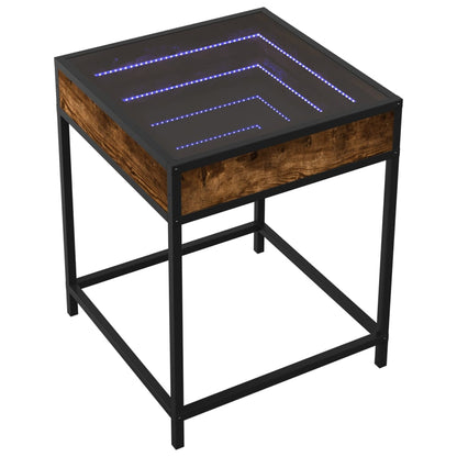 Table basse avec LED Infinity chêne fumé 40x40x51 cm