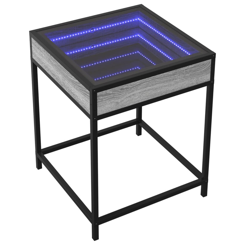 Table basse avec LED Infinity sonoma gris 40x40x51 cm