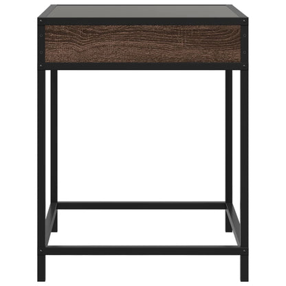 Table basse avec LED Infinity chêne marron 40x40x51 cm