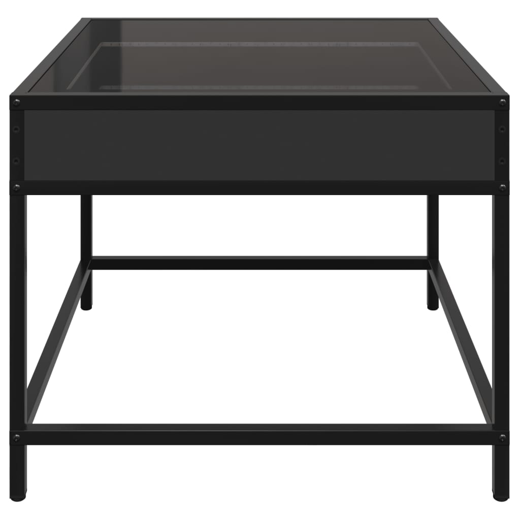 Table basse avec LED Infinity noir 50x50x41 cm