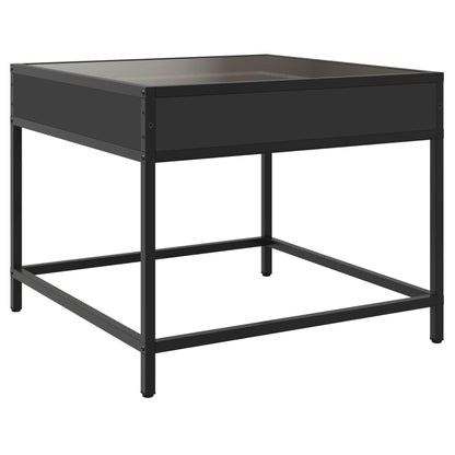 Table basse avec LED Infinity noir 50x50x41 cm