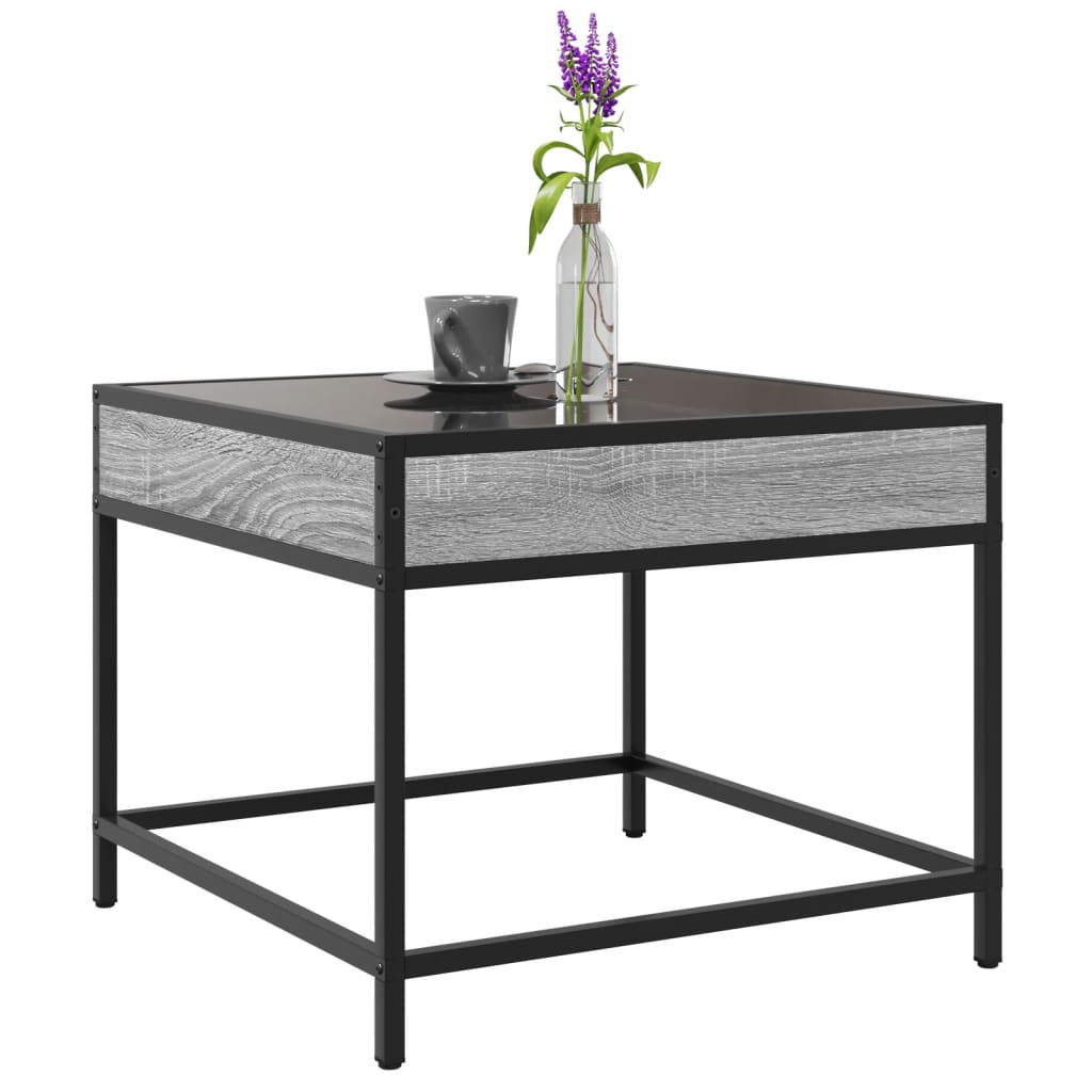 Table basse avec LED Infinity sonoma gris 50x50x41 cm