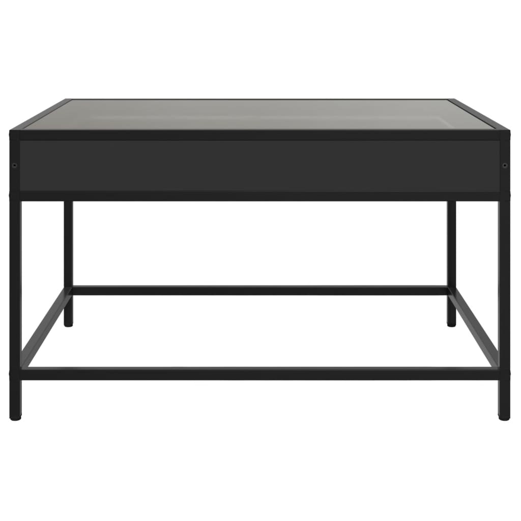 Table basse avec LED infini noir 70x50x41 cm