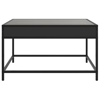 Table basse avec LED infini noir 70x50x41 cm