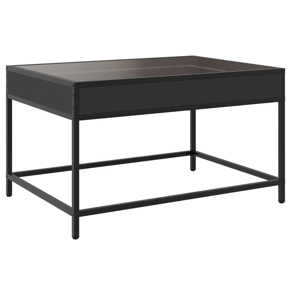 Table basse avec LED infini noir 70x50x41 cm