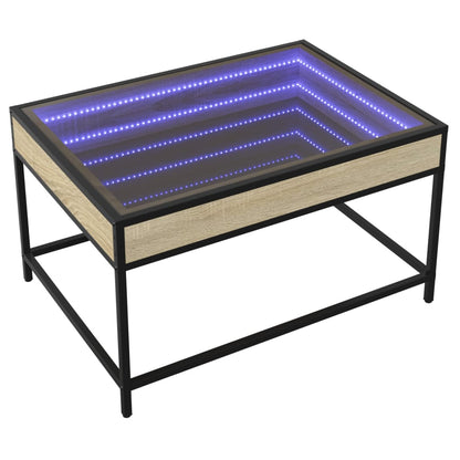 Table basse avec LED infini chêne sonoma 70x50x41 cm