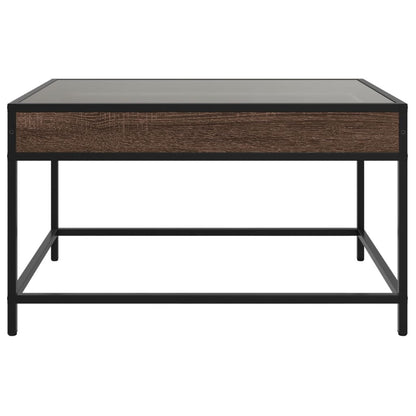 Table basse avec LED infini chêne marron 70x50x41 cm