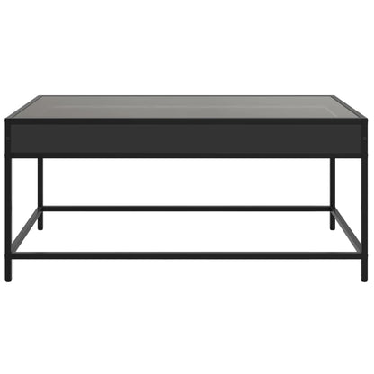 Table basse avec LED infini noir 90x50x41 cm