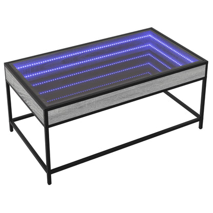 Table basse avec LED infini sonoma gris 90x50x41 cm