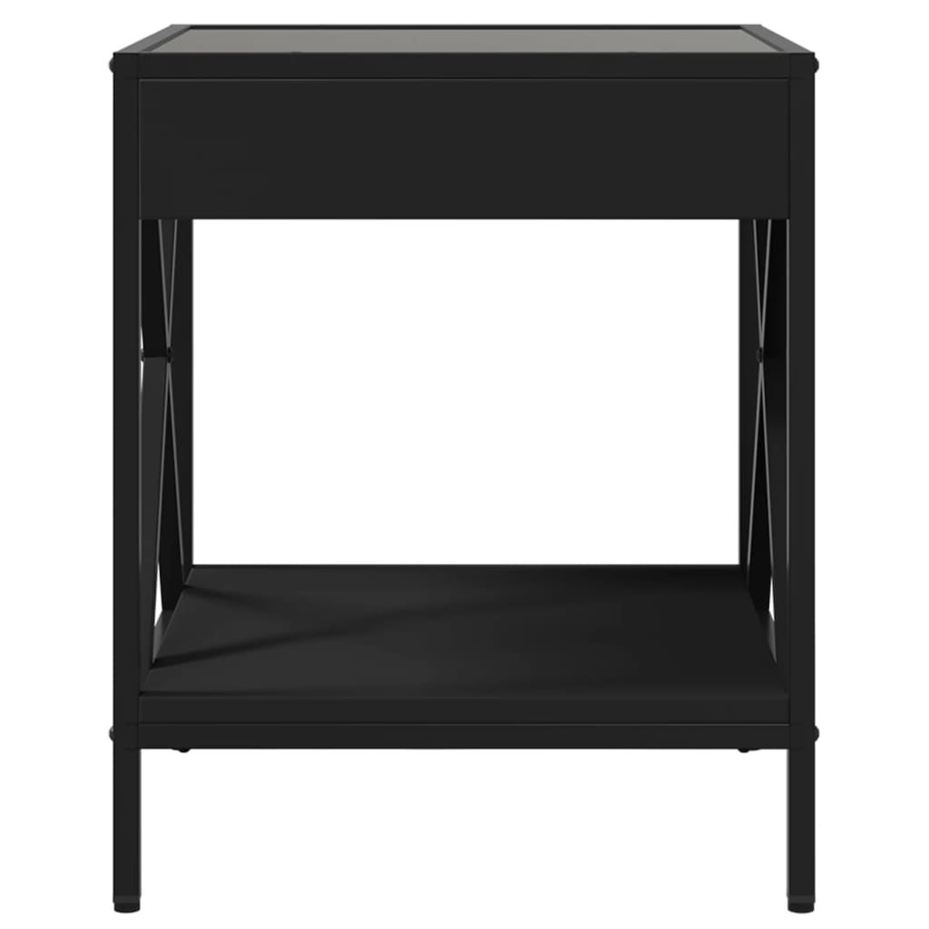 Table basse avec LED Infinity noir 40x40x49 cm