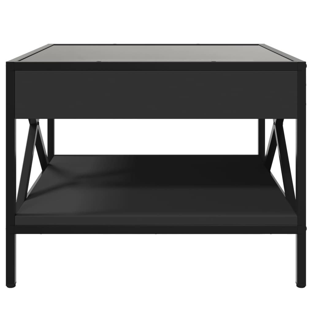 Table basse avec LED infini noir 50x50x38 cm