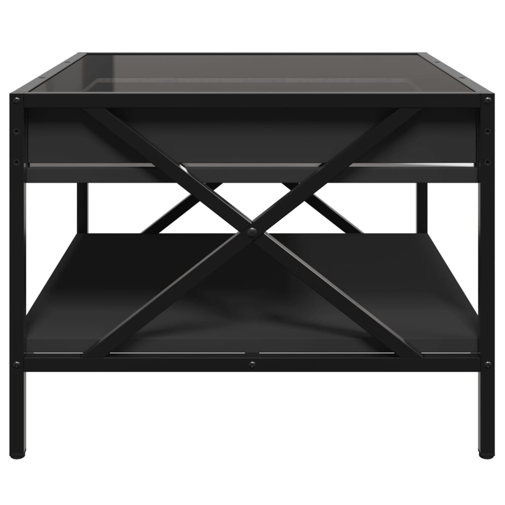 Table basse avec LED infini noir 50x50x38 cm