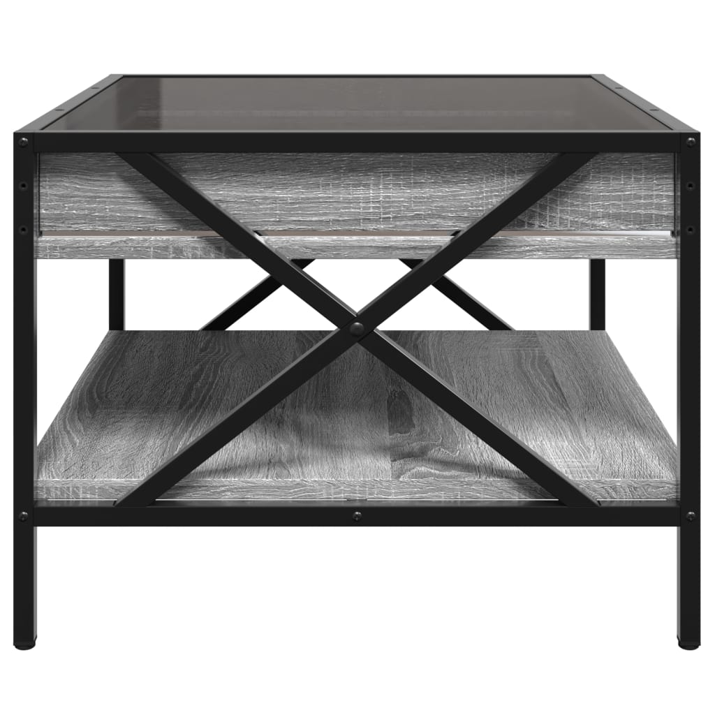 Table basse avec LED Infinity sonoma gris 50x50x38 cm