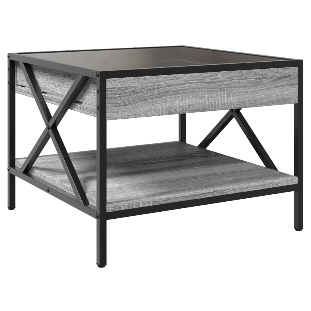 Table basse avec LED Infinity sonoma gris 50x50x38 cm