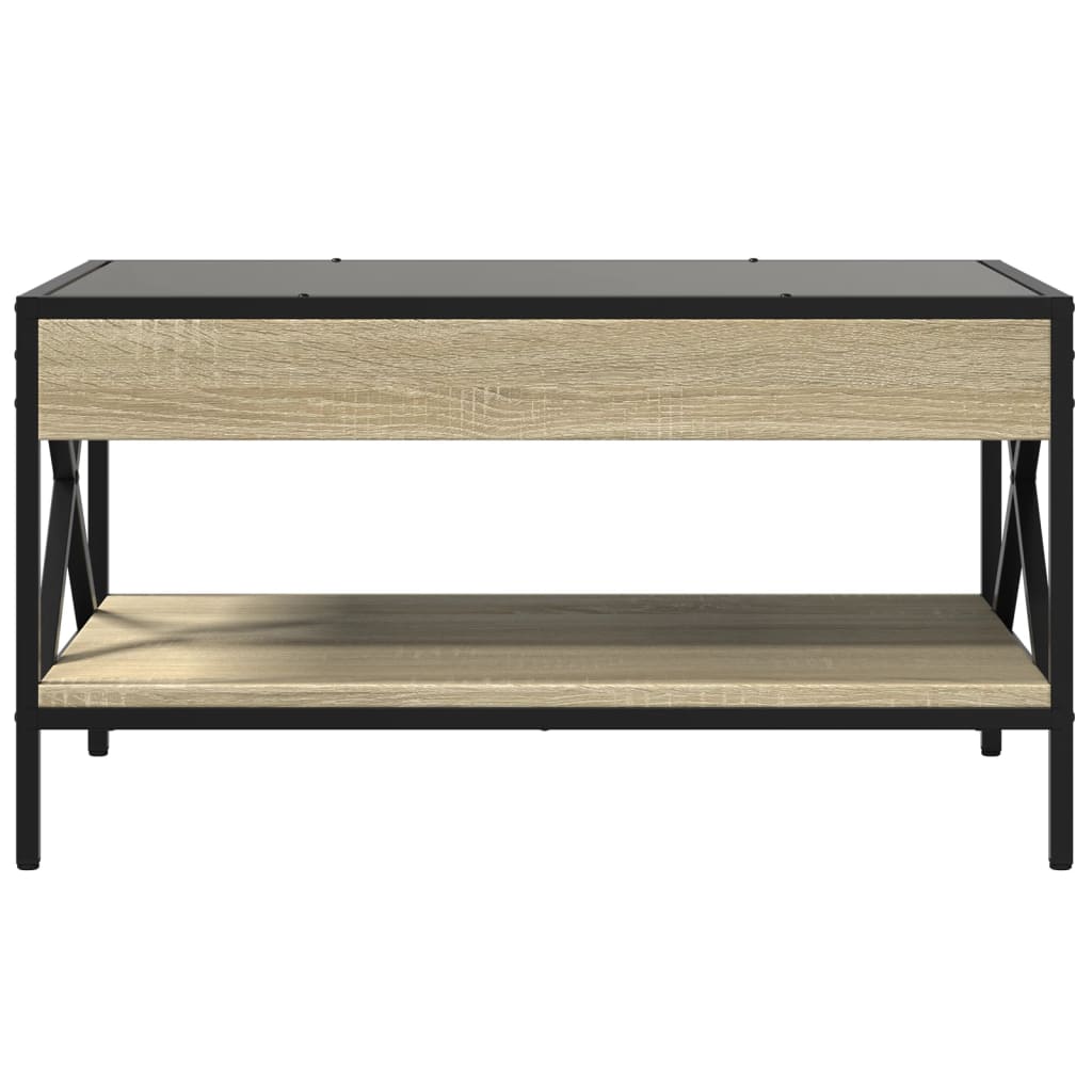 Table basse avec LED infini chêne sonoma 70x50x38 cm