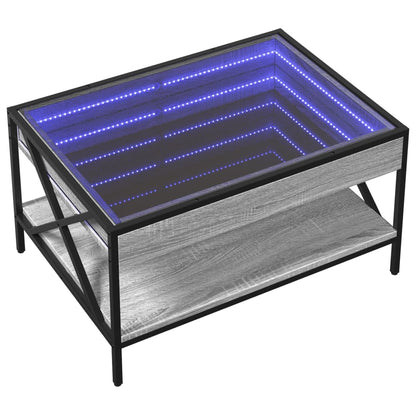 Table basse avec LED infini sonoma gris 70x50x38 cm