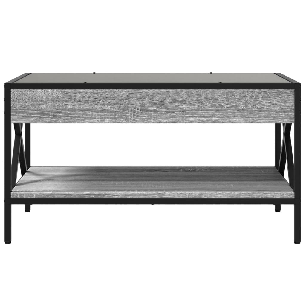 Table basse avec LED infini sonoma gris 70x50x38 cm