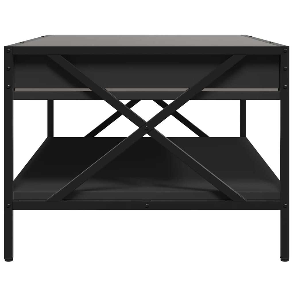 Table basse avec LED infini noir 90x50x38 cm