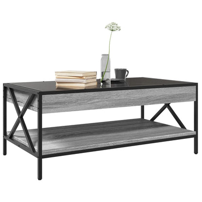 Table basse avec LED infini sonoma gris 90x50x38 cm