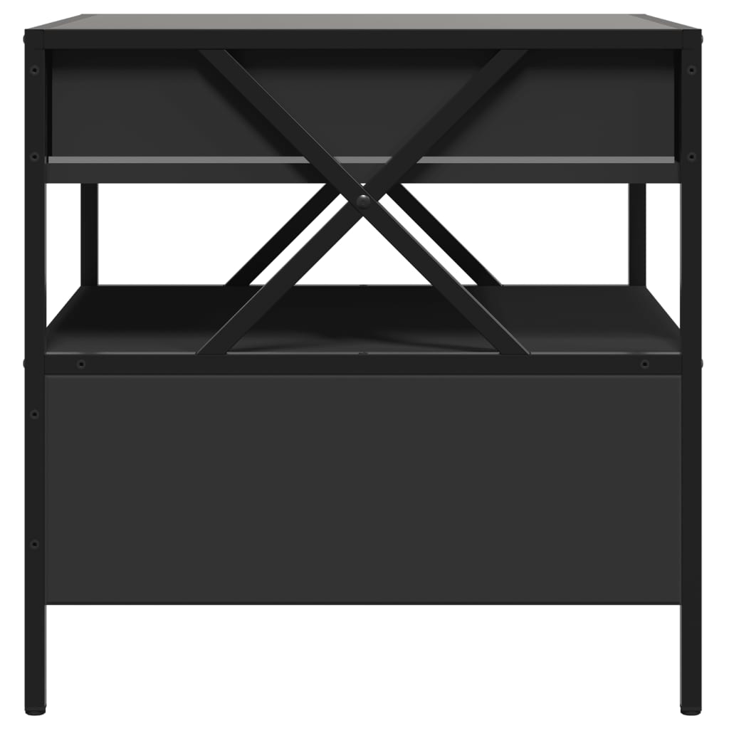 Table basse avec LED Infinity noir 50x50x51 cm