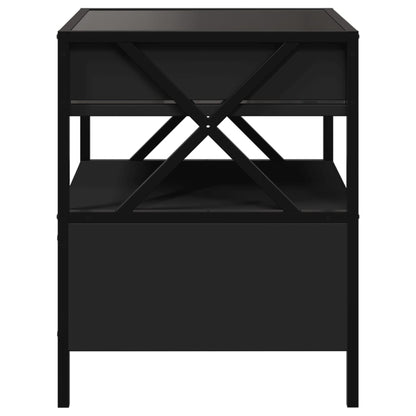 Table basse avec LED Infinity noir 40x40x51 cm