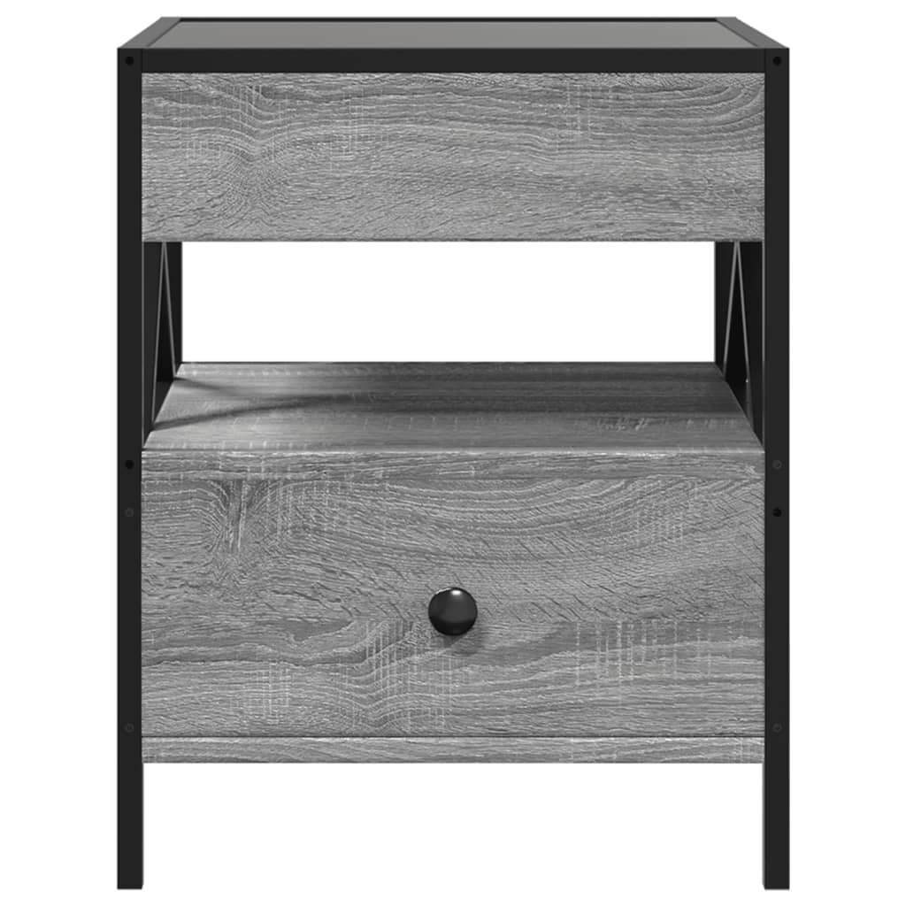 Table basse avec LED Infinity sonoma gris 40x40x51 cm