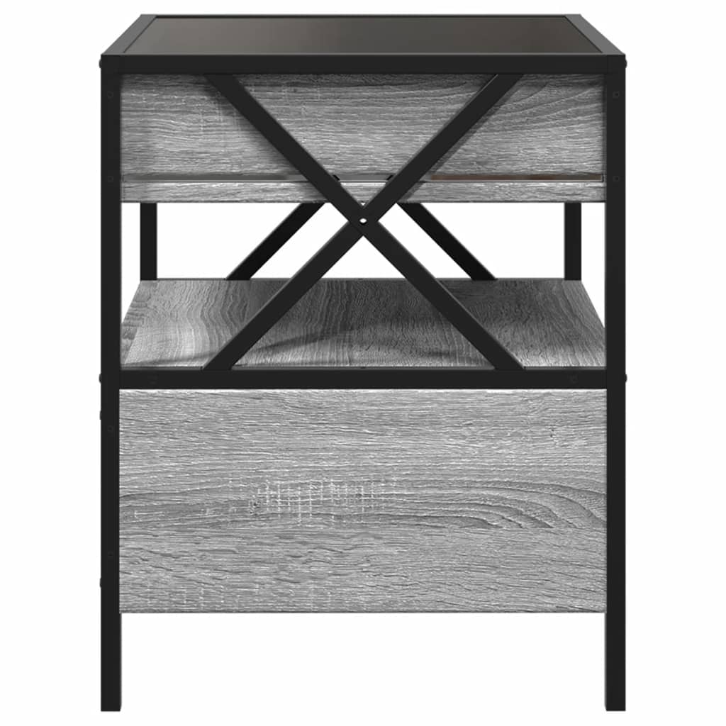 Table basse avec LED Infinity sonoma gris 40x40x51 cm