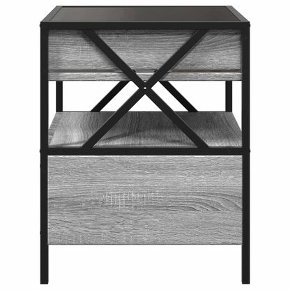 Table basse avec LED Infinity sonoma gris 40x40x51 cm