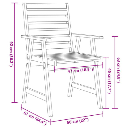 Ensemble à manger de jardin 3 pcs Bois d'acacia solide