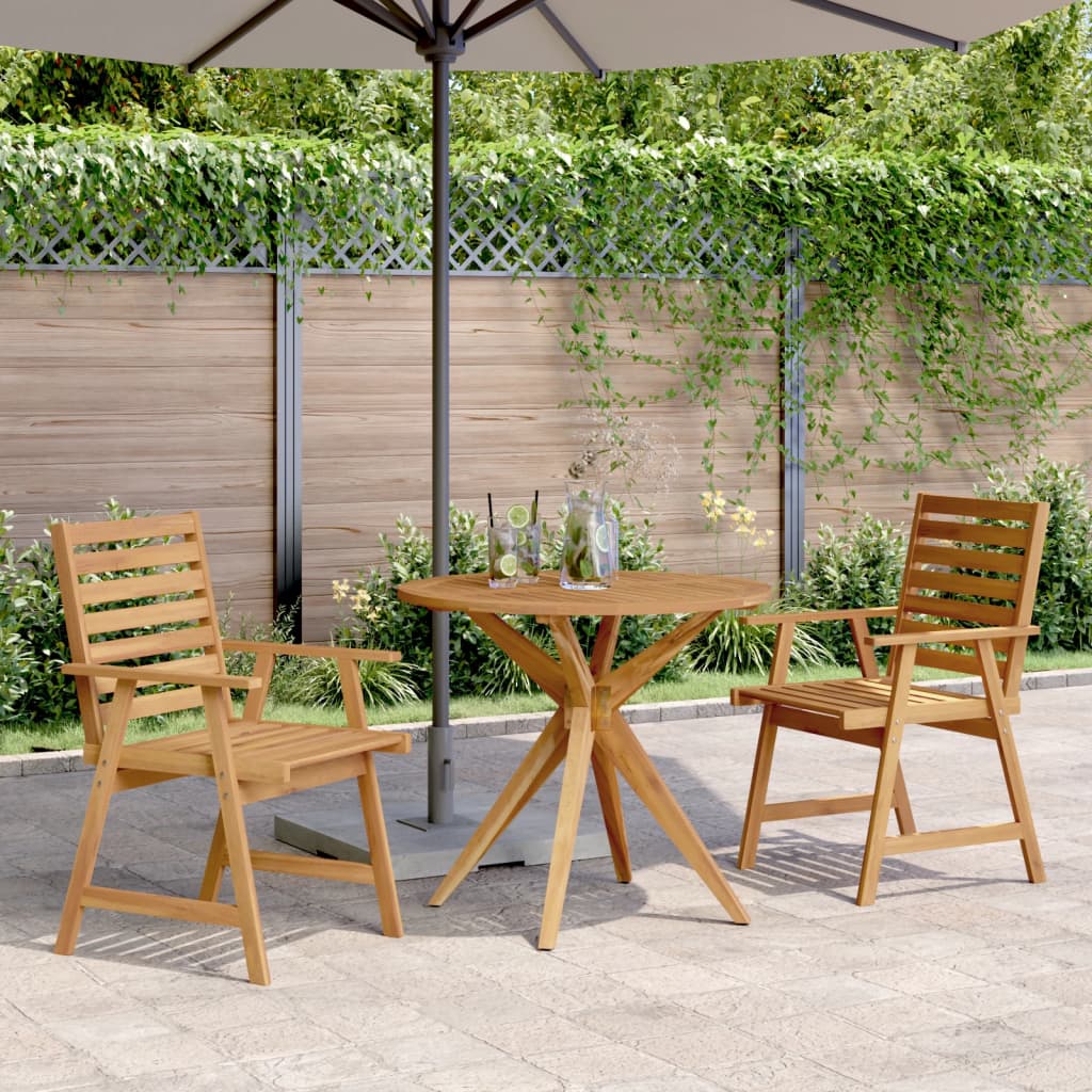 Ensemble à manger de jardin 3 pcs Bois d'acacia solide