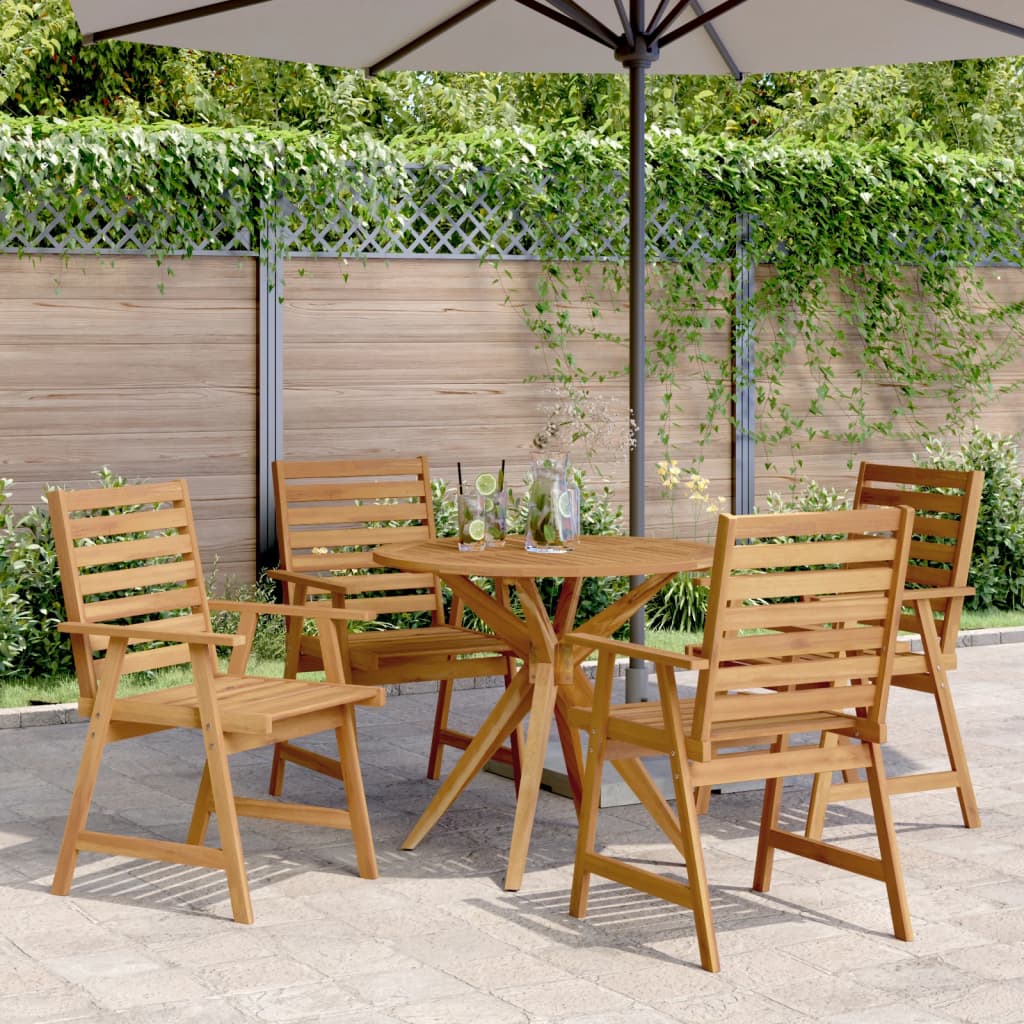 Ensemble à manger de jardin 5 pcs Bois d'acacia solide