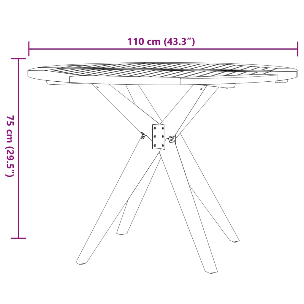 Ensemble à manger de jardin 6 pcs Bois d'acacia solide