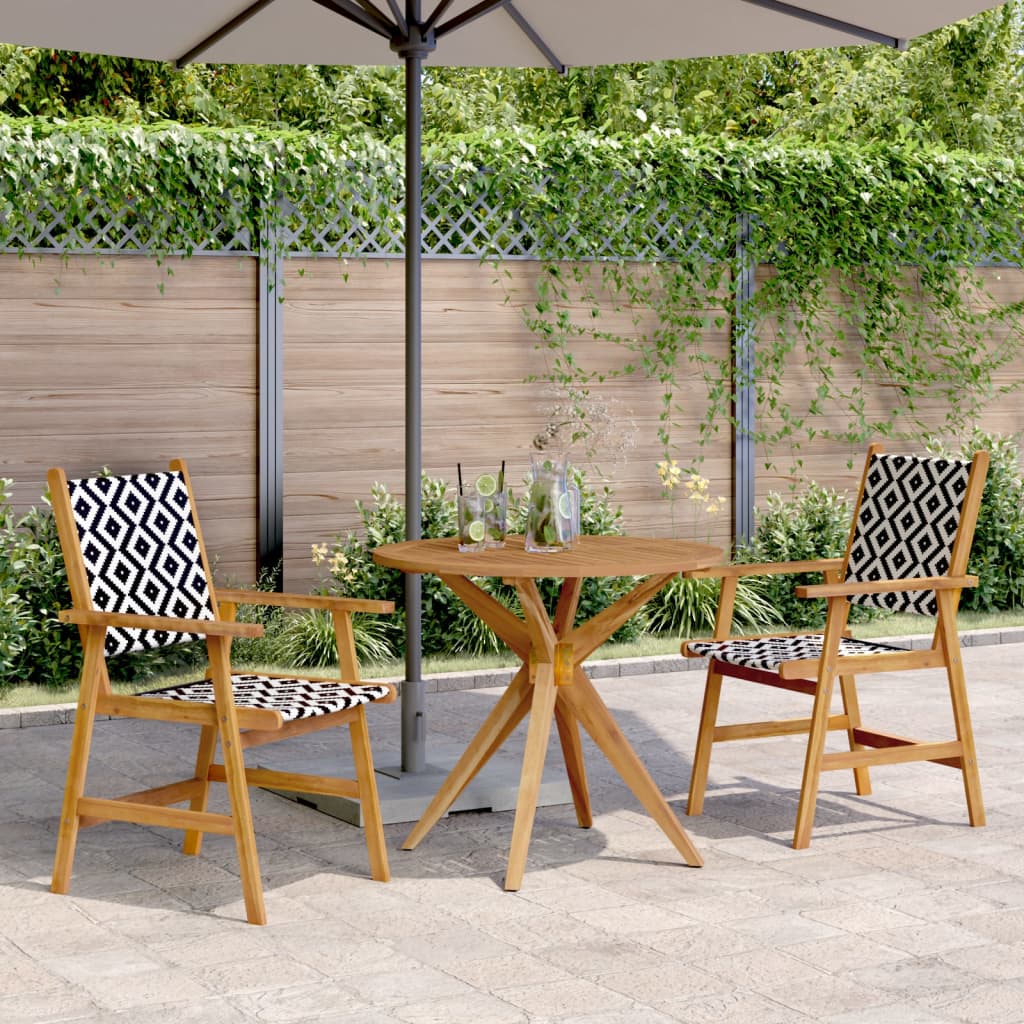 Ensemble à manger de jardin 3 pcs Bois d'acacia solide