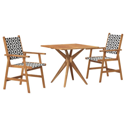 Ensemble à manger de jardin 3 pcs Bois d'acacia solide