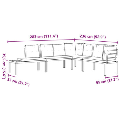 Ensemble de banc de jardin avec coussins 4 pcs noir