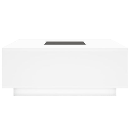 Table basse avec LED infini blanc 100x100x40 cm