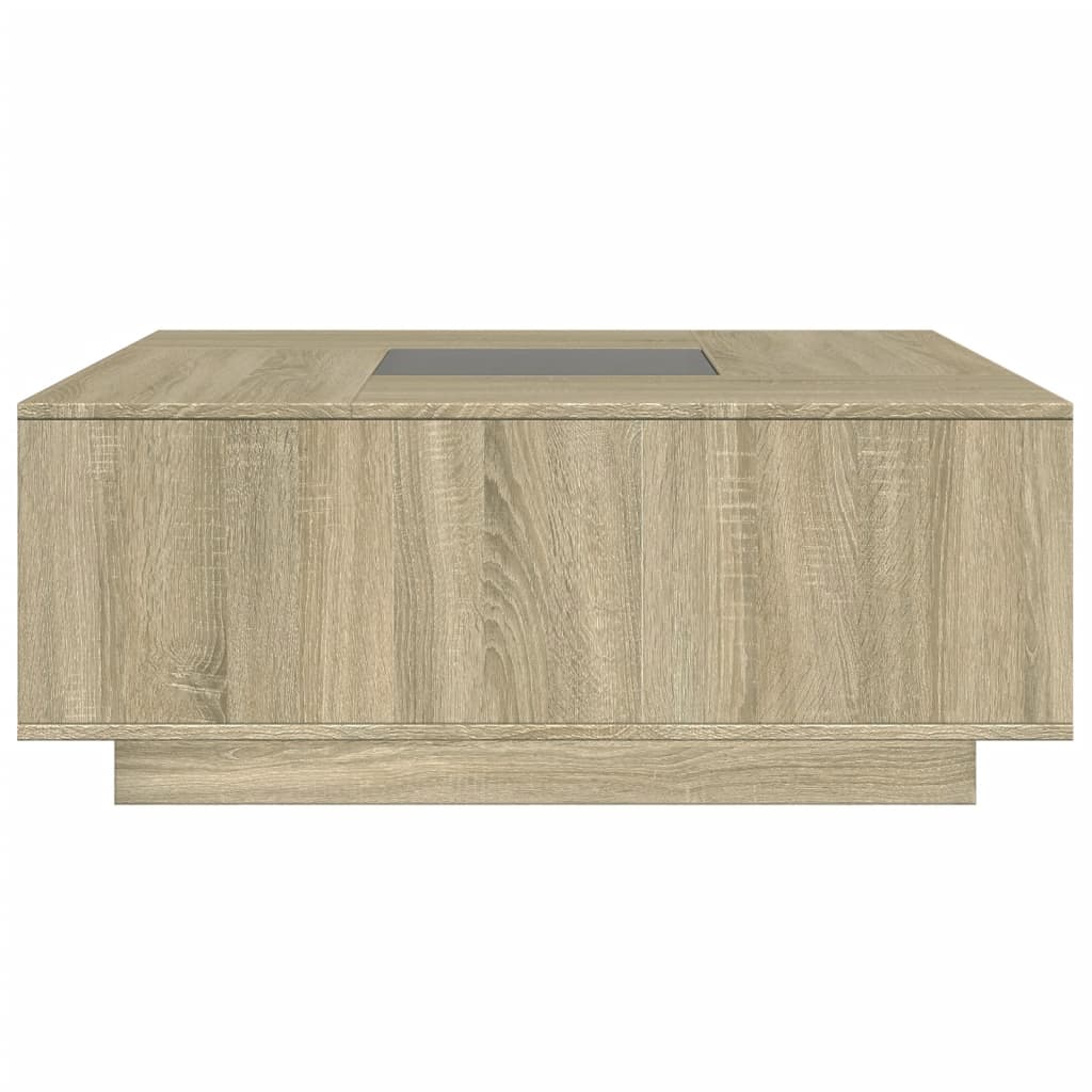 Table basse avec LED infini chêne sonoma 100x100x40 cm