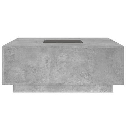 Table basse avec LED infini gris béton 100x100x40 cm