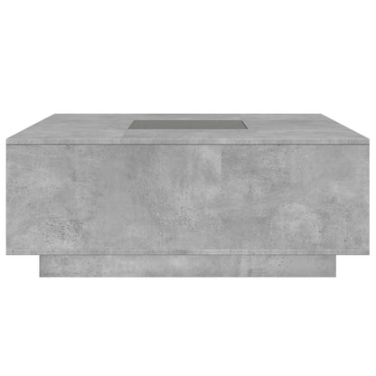 Table basse avec LED infini gris béton 100x100x40 cm