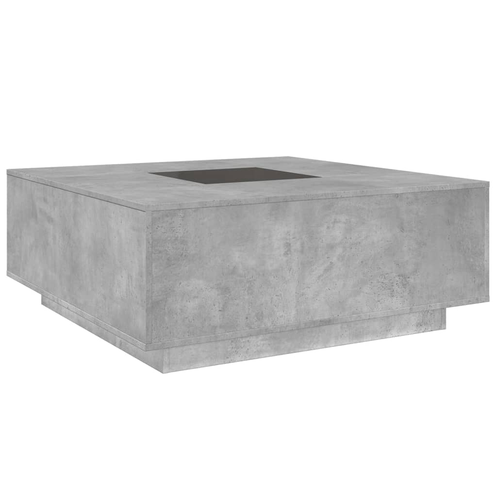 Table basse avec LED infini gris béton 100x100x40 cm